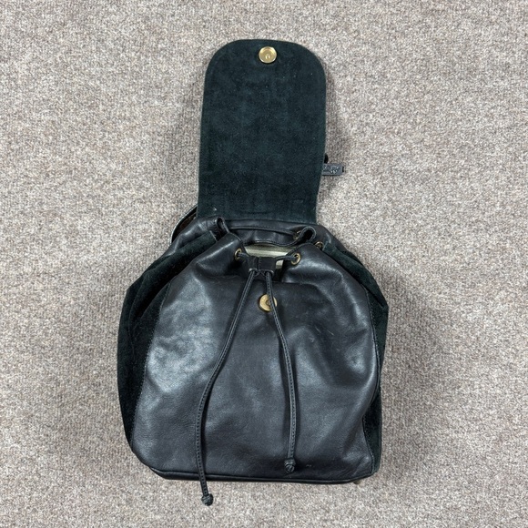 A. Bellucci Black Genuine Leather Suede Pony Hair Leopard Print Backpack Handbag main image 5